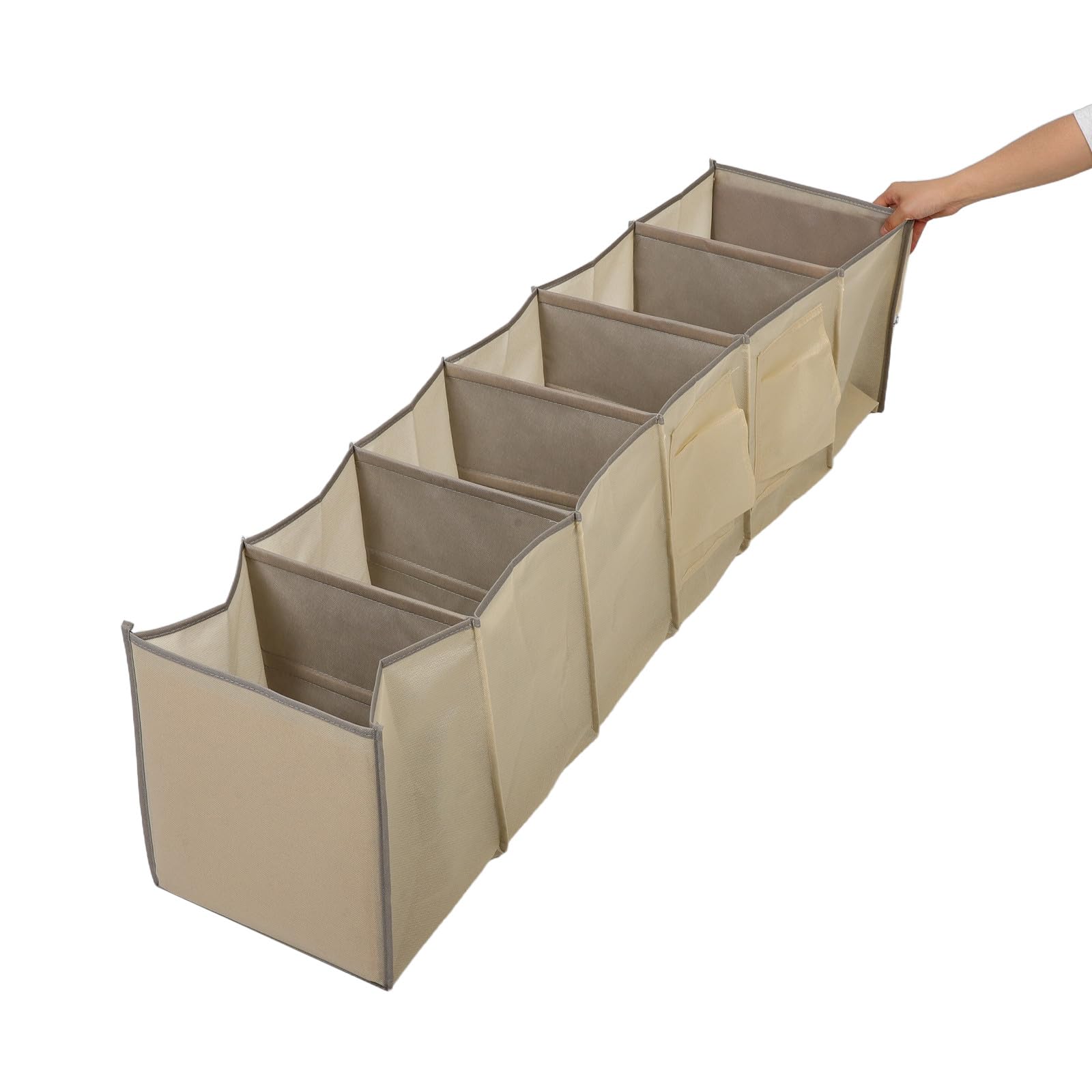 Sosoport Organizador Colgante Beige 6 Niveles y Compartimentos Separados, Construcción Resistente y de Espacio para Armario de Tela No Tejida Adecuado para Dormitorios