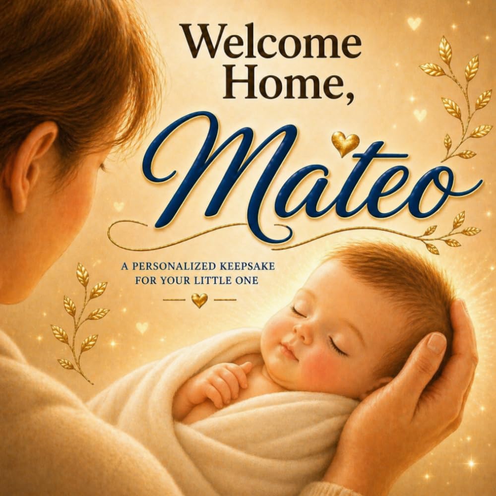 Welcome Home, Mateo: A Personalized Baby Keepsake Book for Newborn Boys (Three Hearts Personalized Book Series (Mateo))