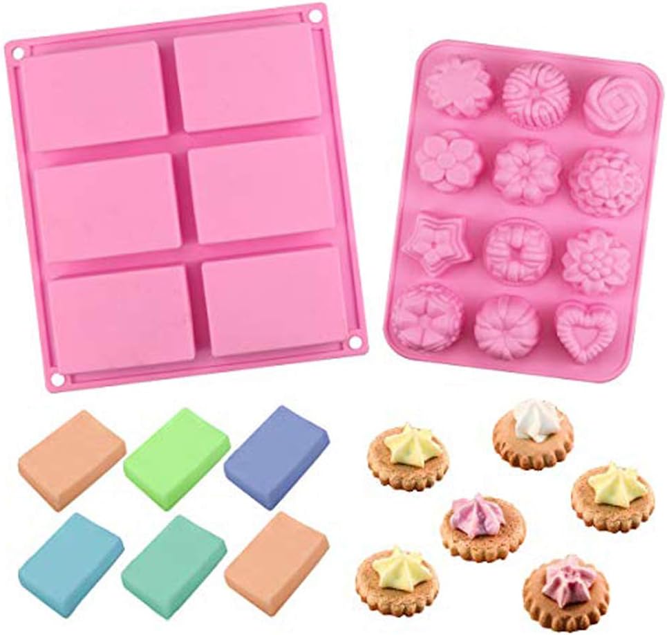 Acmer Silicon Molds for Making Blocks for Gummy Molds Silicone Candy Molds Ice Cube Mold (2 Pack)