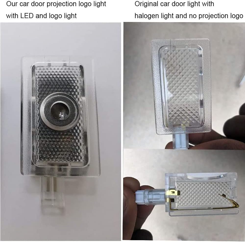 Car Door Courtesy Projector Puddle Logo Lights Replacement for Charger 2006-2022 with White Daytona Emblem,No Fading Color Logo