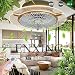 Produktbild LED Dimmbar Deckenventilator Fan Deckenleuchte Mit Beleuchtung Und Fernbedienung Runde Fan Kreative Deckenlampe Modern Ventilatorlicht Pendelleuchte Für Wohnzimmer Esszimmer Schlafzimmer 48W