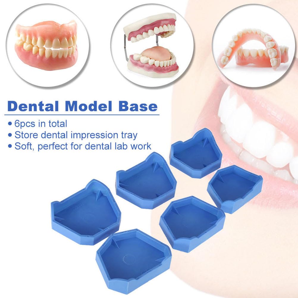 iplusmile 6Pcs Silicone Modello in Gesso Lab Modello Ex Vassoio di Base Materiale da Impronta Muffa Blu