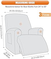 Vista 3 de VANSOFY Funda para silla reclinable, 3 piezas elásticas para silla reclinable, funda suave para silla reclinable, protector de muebles para perros