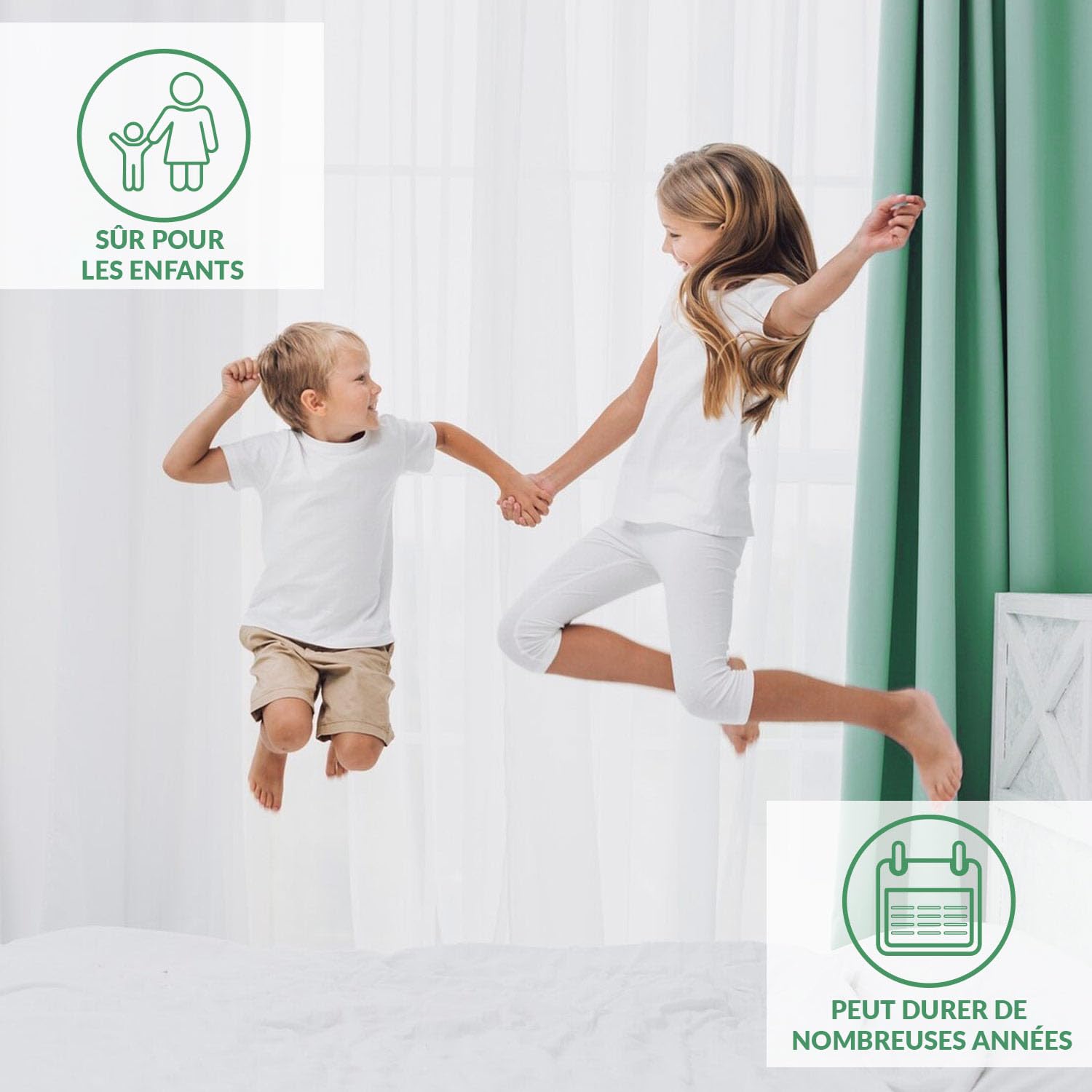 Protector de Colchón 160 x 200 cm - Protector de Cama Impermeable - Sábana Bajera Ajustable - Antihumedad - Funda de Colchón Jersey Transpirable de Mezcla de Algodón - Rosa Claro