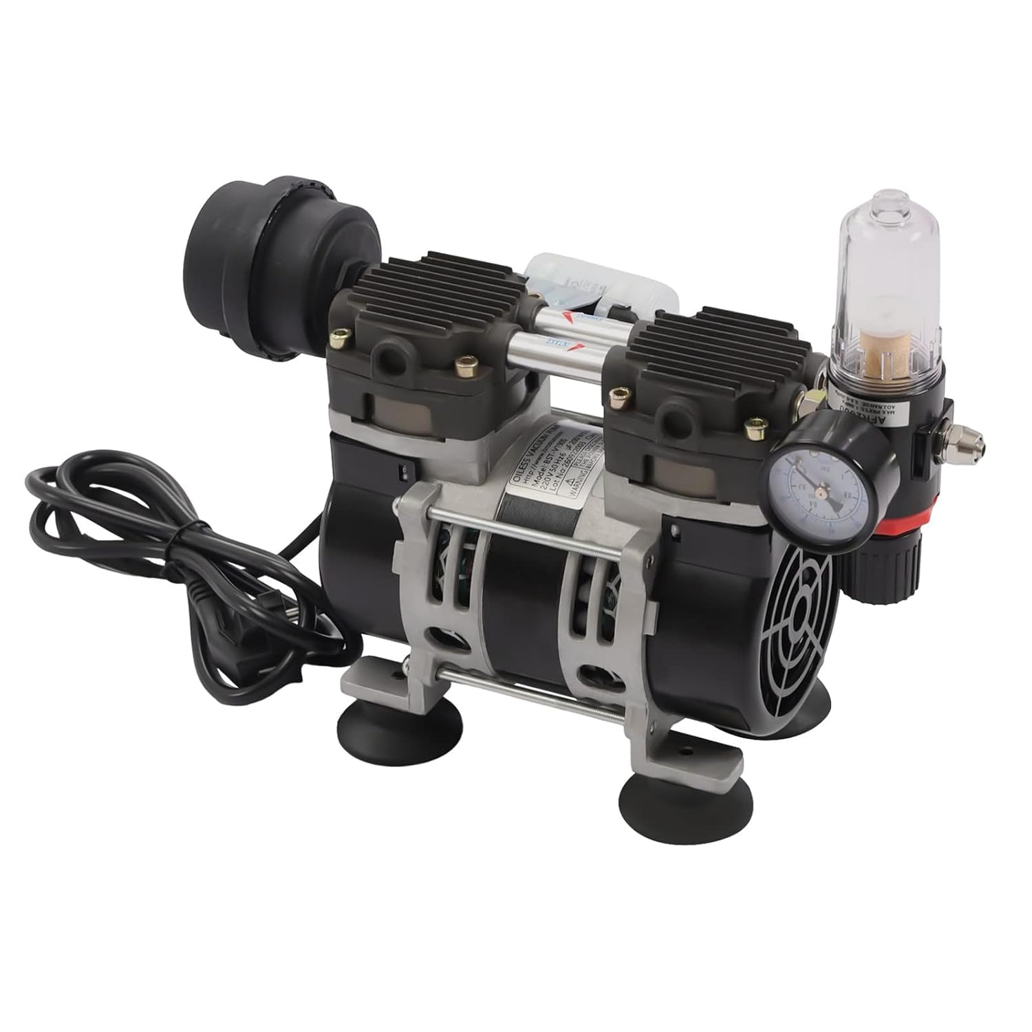 Vakuumpumpe Öilfrei 200w Unterdruckpumpe mit Manometer Industrie Vakuum Pumpe Laborpumpe
