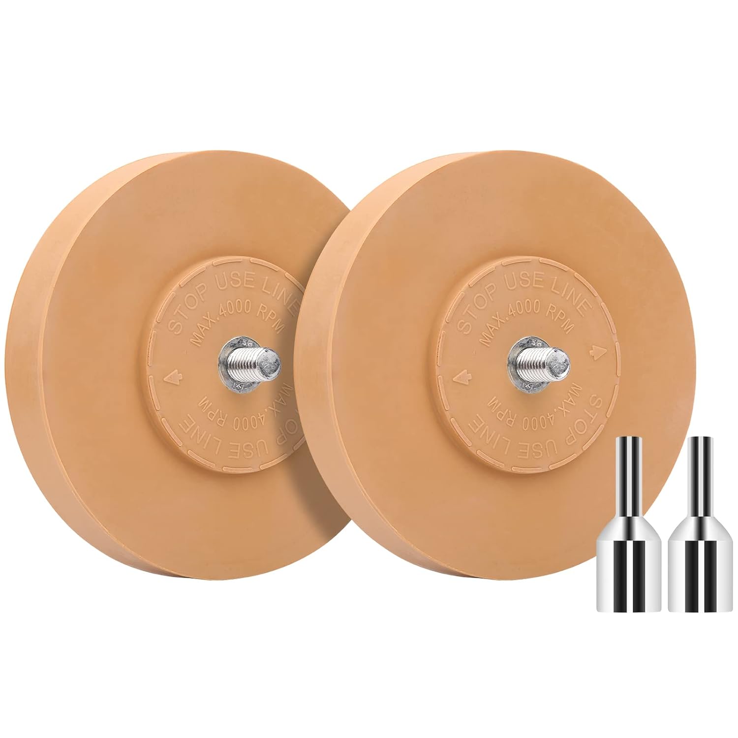 2Pcs Decal Rubber Eraser Wheel 4" Adhesive Remover Solid Rubber Wheel