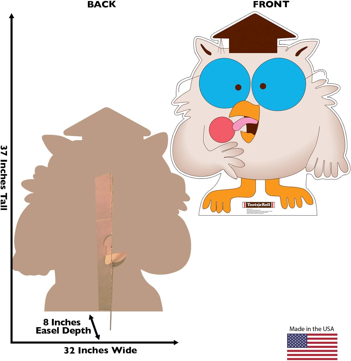 Cardboard People Mr. Owl Life Size Cardboard Cutout Standup - Tootsie Roll