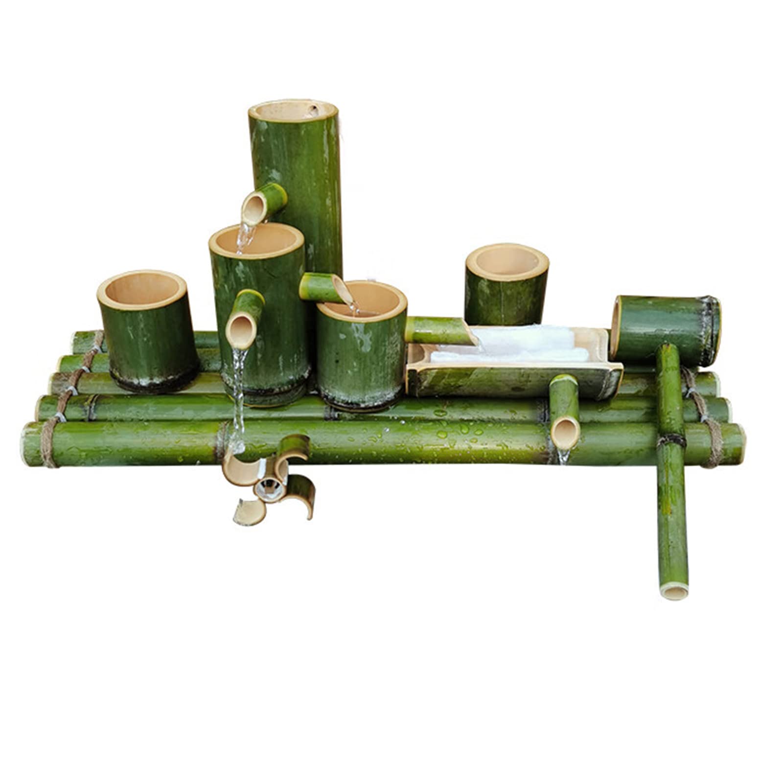 asdchZen Japanese Bamboo Water Feature Statue, Japanese Garden Decoration,Split-Resistant Bamboo Ornaments,Indoor Outdoor Fountain,Outdoor Water Fountain, 60Cm/23.6In,70cm/27.6in