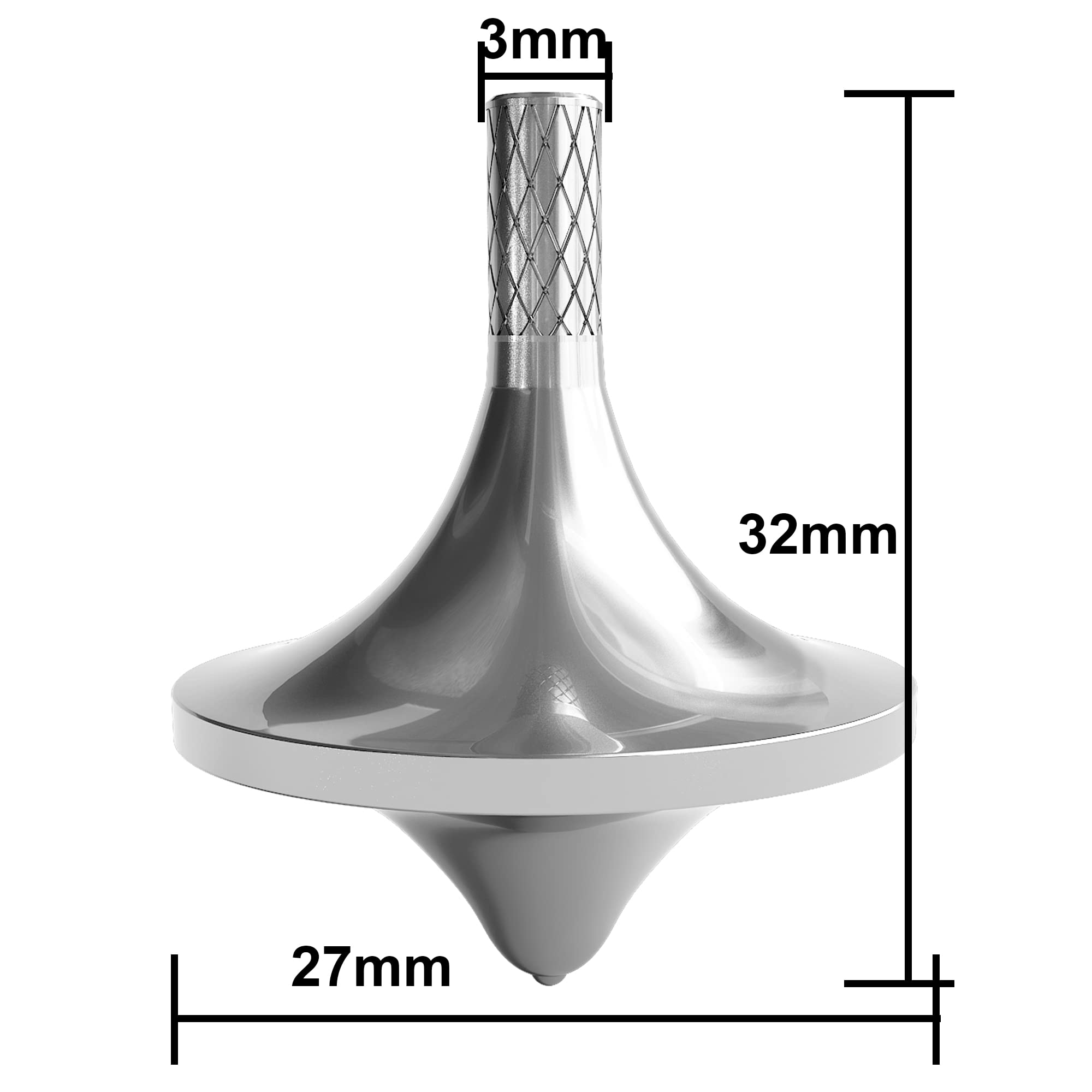 Spinning Top Accurate Metal Spinner Top Desktop Gyro Toys Little Fidget Toys (Silver,Gold, black)