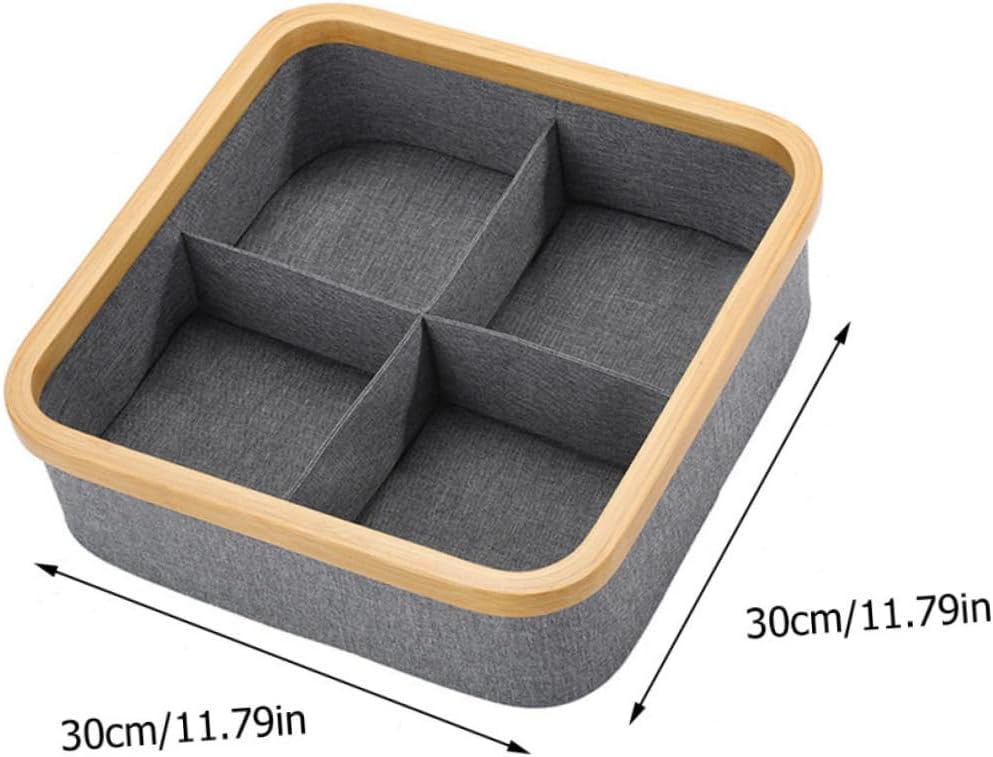 Ipetboom Storage Bins Lids Bamboo Storage Box Compartment Felt Cosmetic Organizer Waterproof Desktop Basket
