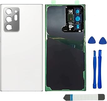 PCTC Note 20 Ultra Back Glass Replacement for Samsung Galaxy Note 20 5G N986U All Carriers Housing Door Panel Cover with Camera Lens Adhesive Tape and Repair Tool Kits Mystic White