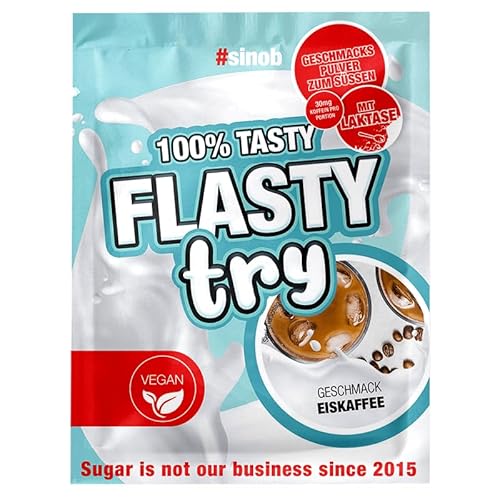 #sinob Flasty Geschmackspulver (Eiskaffee vegan) 1 x 30 g Kalorienarmes Flavour Pulver mit Nur ca. 9 kcal pro Portion bringt es Leben in deinen Quark, Joghurt und vielem mehr.