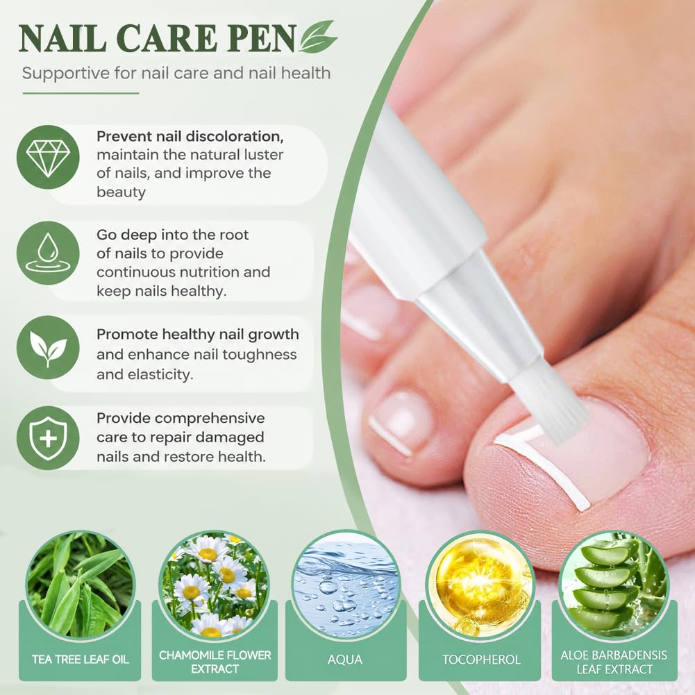 3 sztuki Nail Care Pen olejek do paznokci, żel do pielęgnacji paznokci, sztyft do pielęgnacji paznokci u rąk i stóp z olejkiem z drzewa herbacianego i aloesem, wspomaga wzrost paznokci