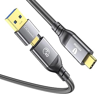 GiGimundo USB4.0 Data Cable 1M, 40Gbps Transfer, 24V/5A 100W Charging, 8K 60Hz Video, Thunderbolt 3/4 Compatible, USB-C to USB-C Cable for Type-C Monitor, MacBook, XPS, iPad Pro, and More, Black