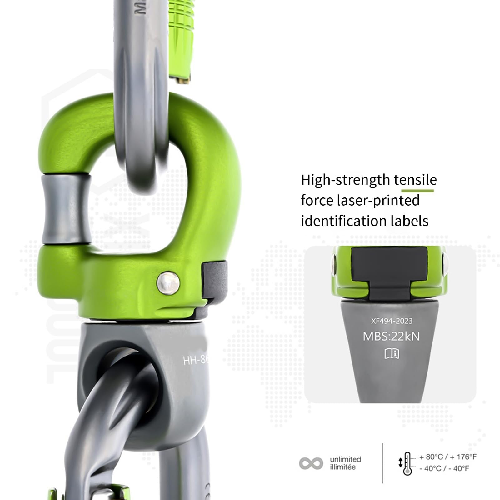 Conector giratorio de 360 grados, mosquetón de escalada con bloqueo automático, accesorios de conexión rápida duradera