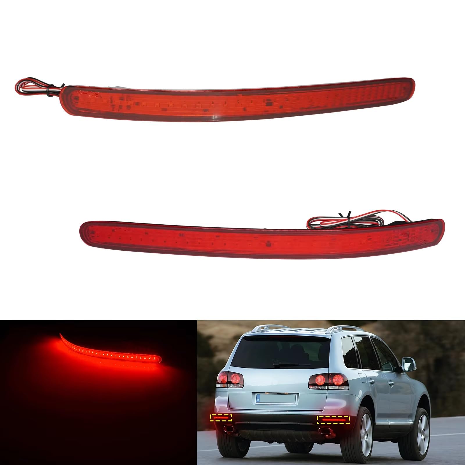 Compatibile Con Per Touareg 7L 2002-2005 2006 2007 2008 2009 2010 Paraurti Posteriore Sinistro Destro Riflettore Luce Stop Freno 7L6945106A Riflettore Luce Paraurti