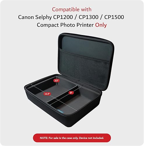 Miniatura 2 de TUDIA Funda rígida vacía de EVA de viaje compatible con Canon Selphy CP1200/CP1300/CP1500, [solo funda] resistente al agua, portátil, protección