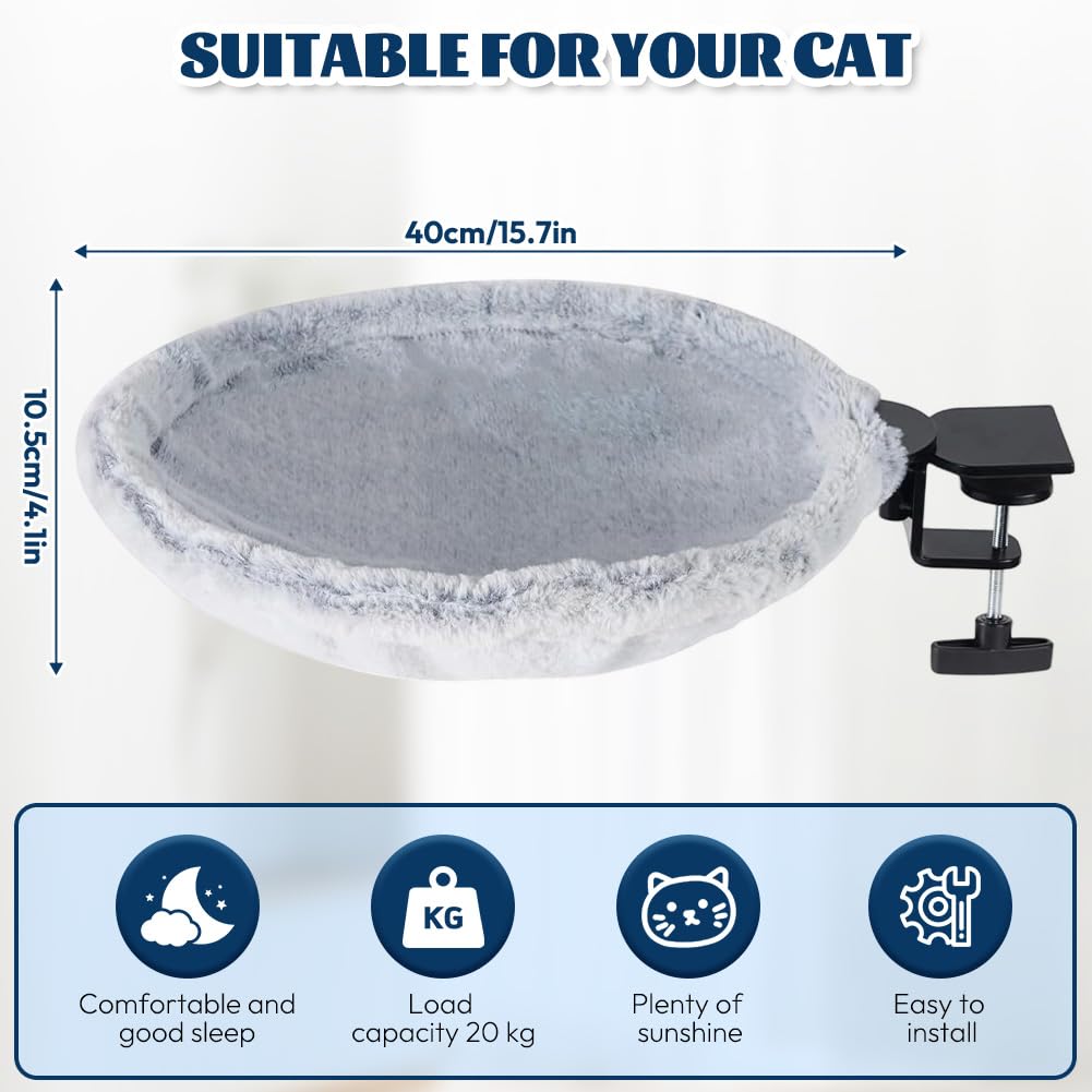 Cuccia per Gatti da scrivania – Amaca per gatti girevole a 360° e regolabile in altezza con robusta struttura in metallo, posto letto per gatti per ufficio e casa, uso