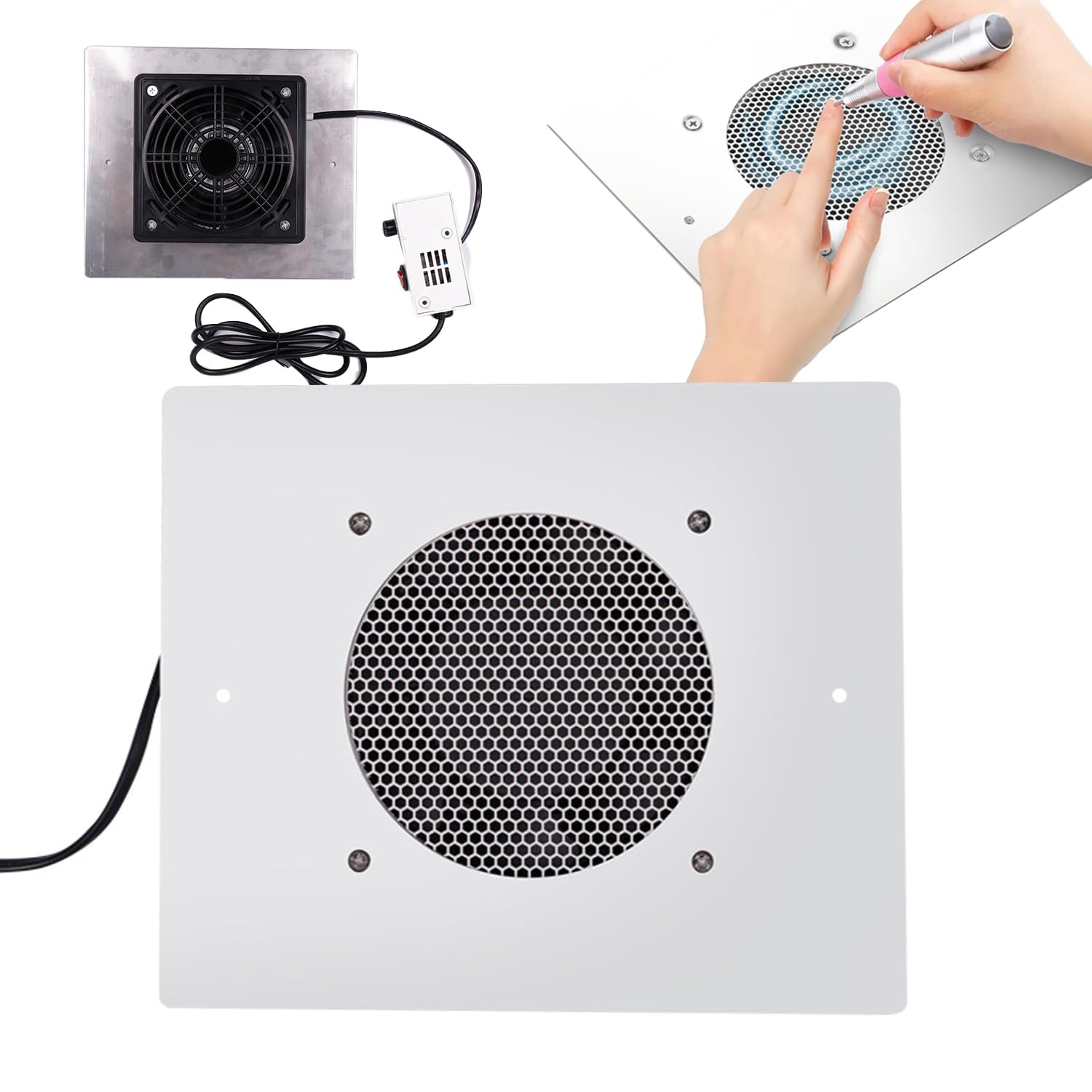 Aspiratore per Unghie, 60W Potente Aspiratore di Polvere per Unghie Incorporato Du Nail Nai