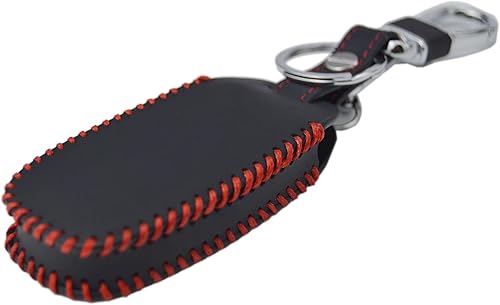 Miniatura 4 de Funda de cuero real para llave + llavero compatible con el nuevo tipo de control remoto para Nissan Rogue Pathfinder X-trail 2023 2024 285E3-7LA6A