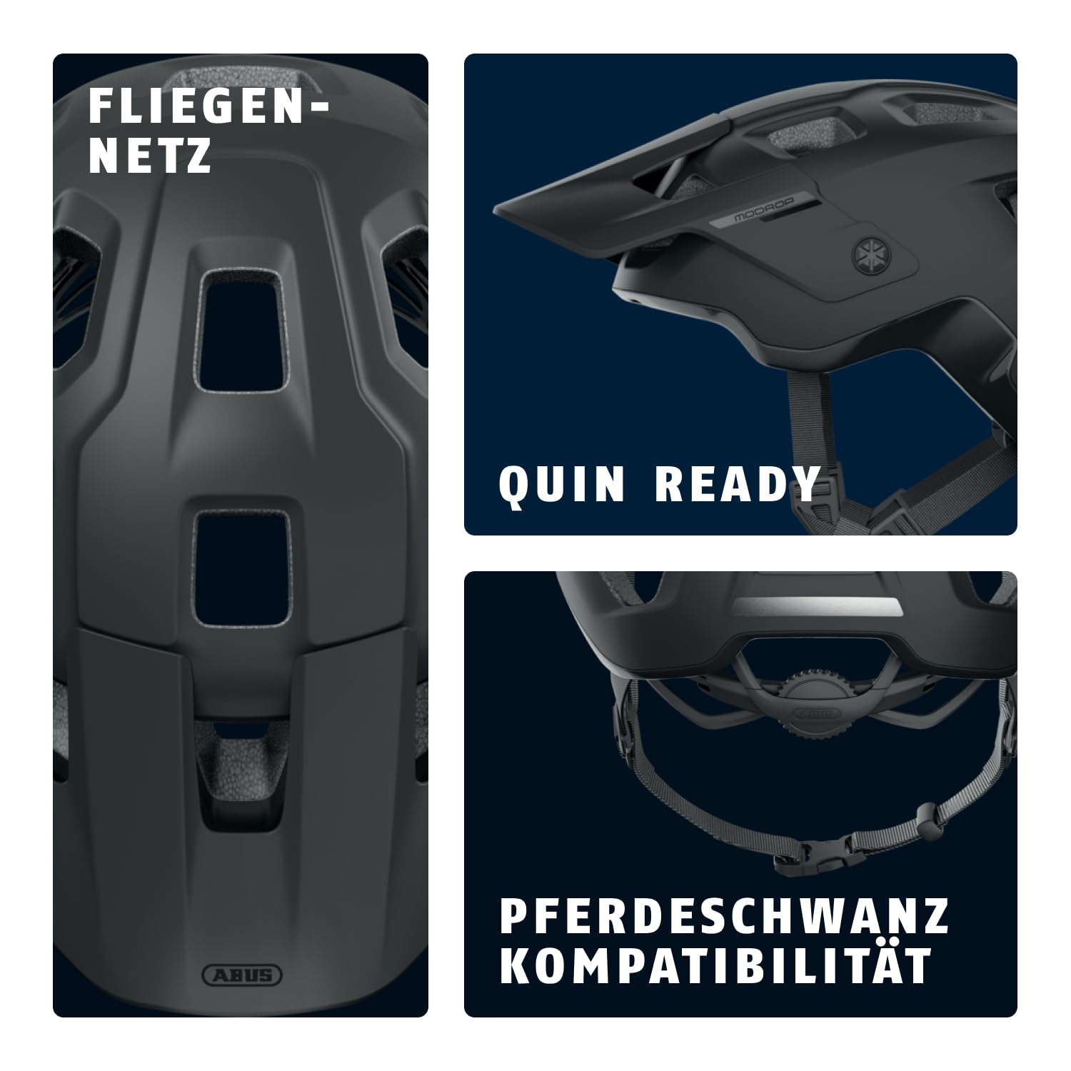 ABUS MTB-Helm MoDrop - robuster Fahrradhelm mit guter Belüftung für Mountainbiker - individuelle Passform - für Damen und Herren - Schwarz Matt, S
