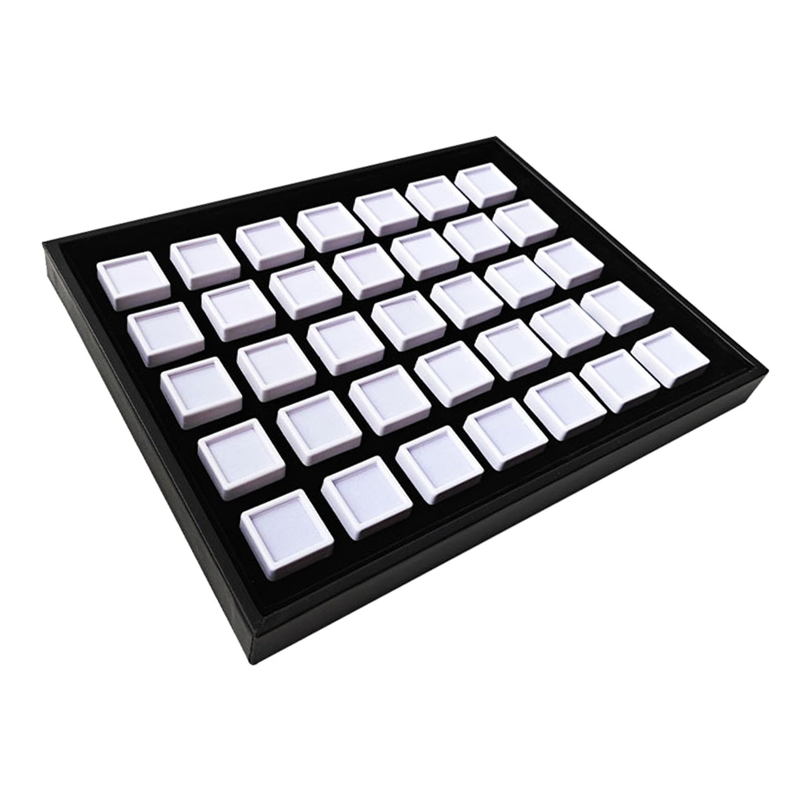 Kaeltsyn Professional Jewelry Display Case with 35 Divisions Storage Box with 35 Divisions for Small Items Gemstones Preciousstone Storage Box