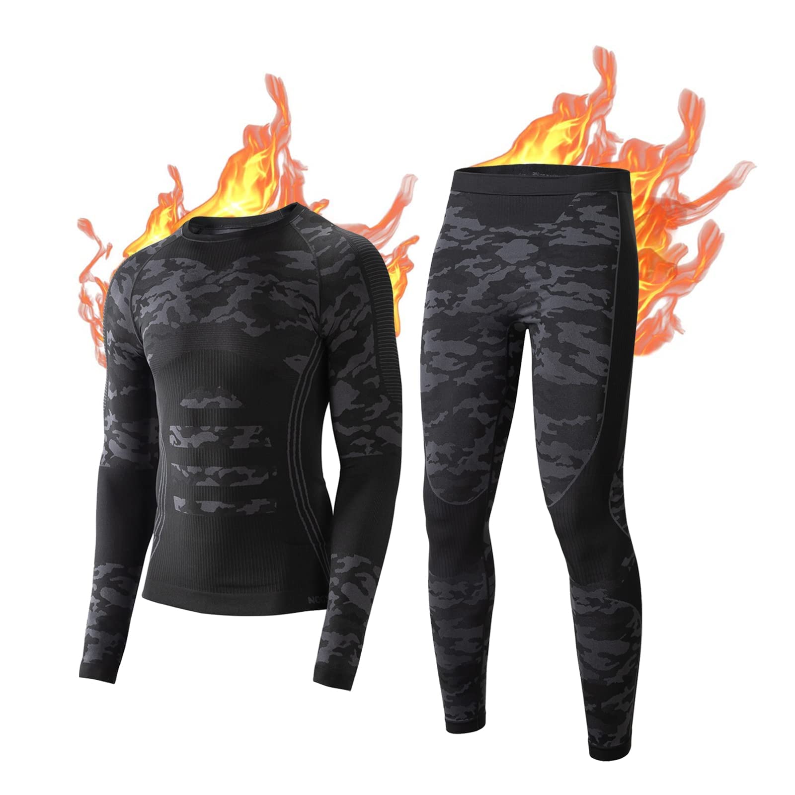 NOOYME Intimo Termico Uomo Biancheria Intima Termica Uomo Traspirante Asciugatura Rapida per Sci Ciclismo Corsa Allenamento