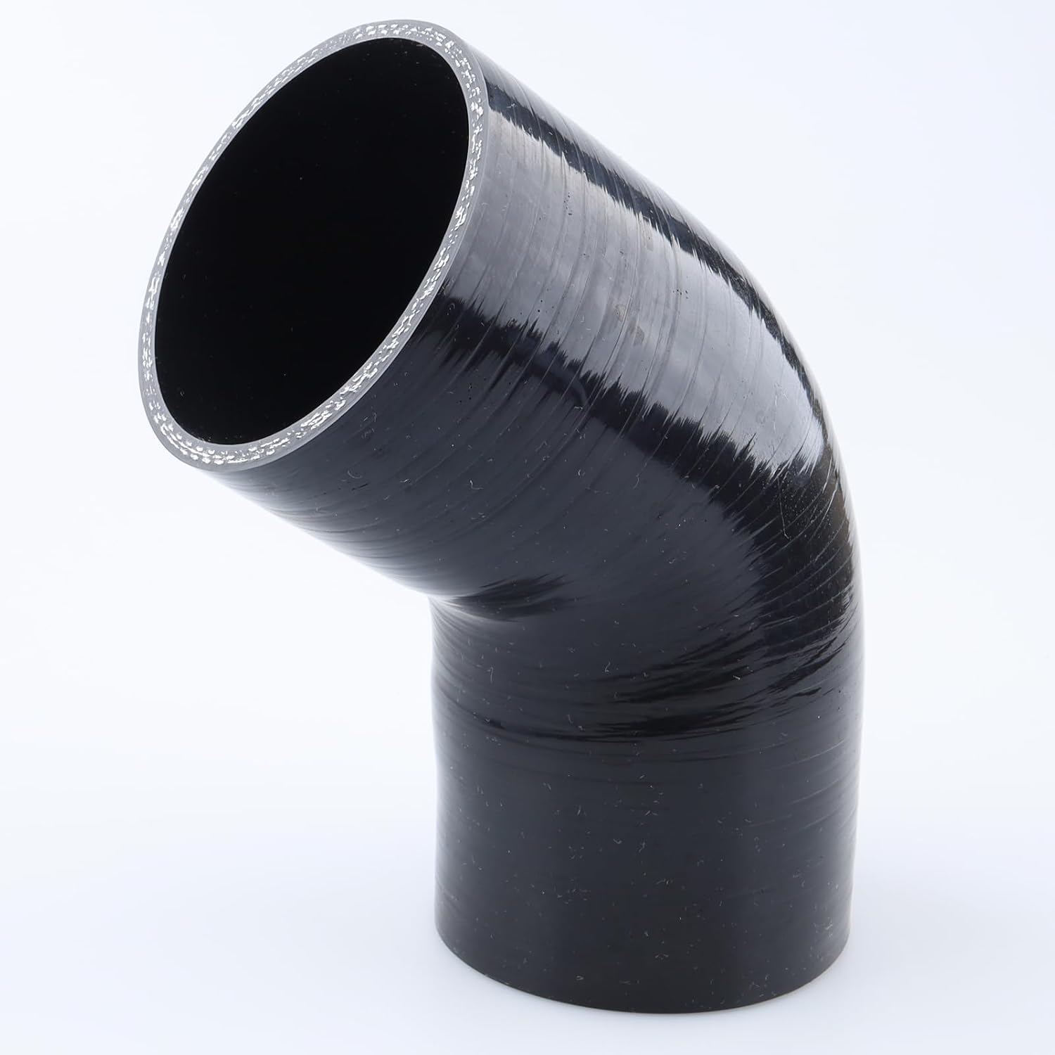AC PERFORMANCE ID 3" (76mm) Silicone Hose 60 Degree Elbow Coupler 3-Ply Reinforced Black, 3.5" Leg Length