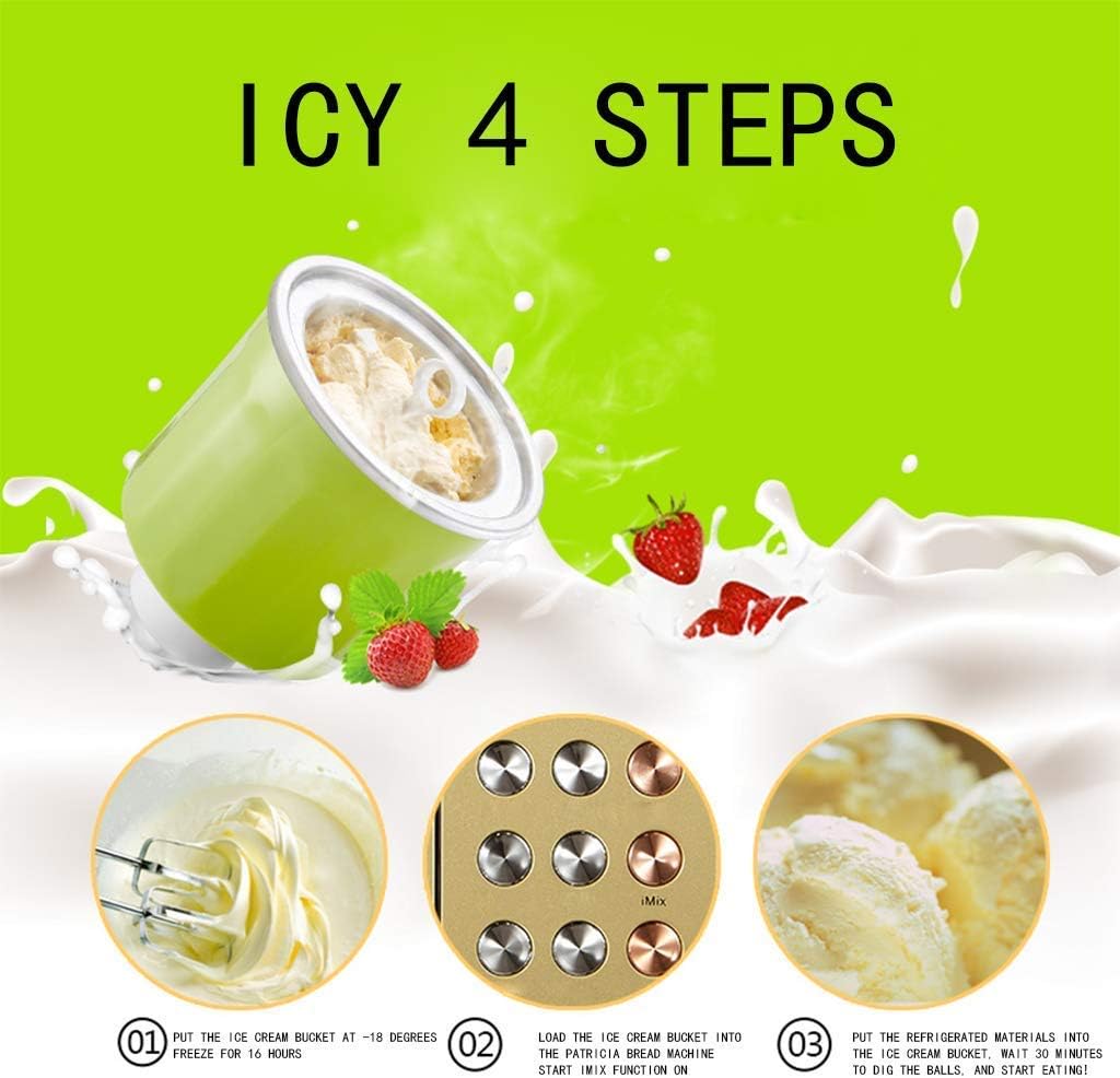 700 ml Automatic Ice Cream Machine, Frozen Dessert Making Machine, Very Suitable for Milk Tea Shops and Home Making Frozen Yogurt, Ice Cream, Sorbet, Cones (Green) Peng