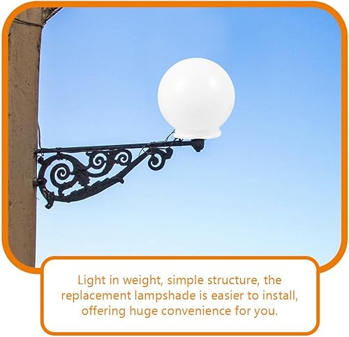 Miniatura 9 de 2 unids acrílico lámpara poste globo con cuello blanco lámpara sombra redonda de plástico globo de luz apertura cuello ventilador de techo cubiertas