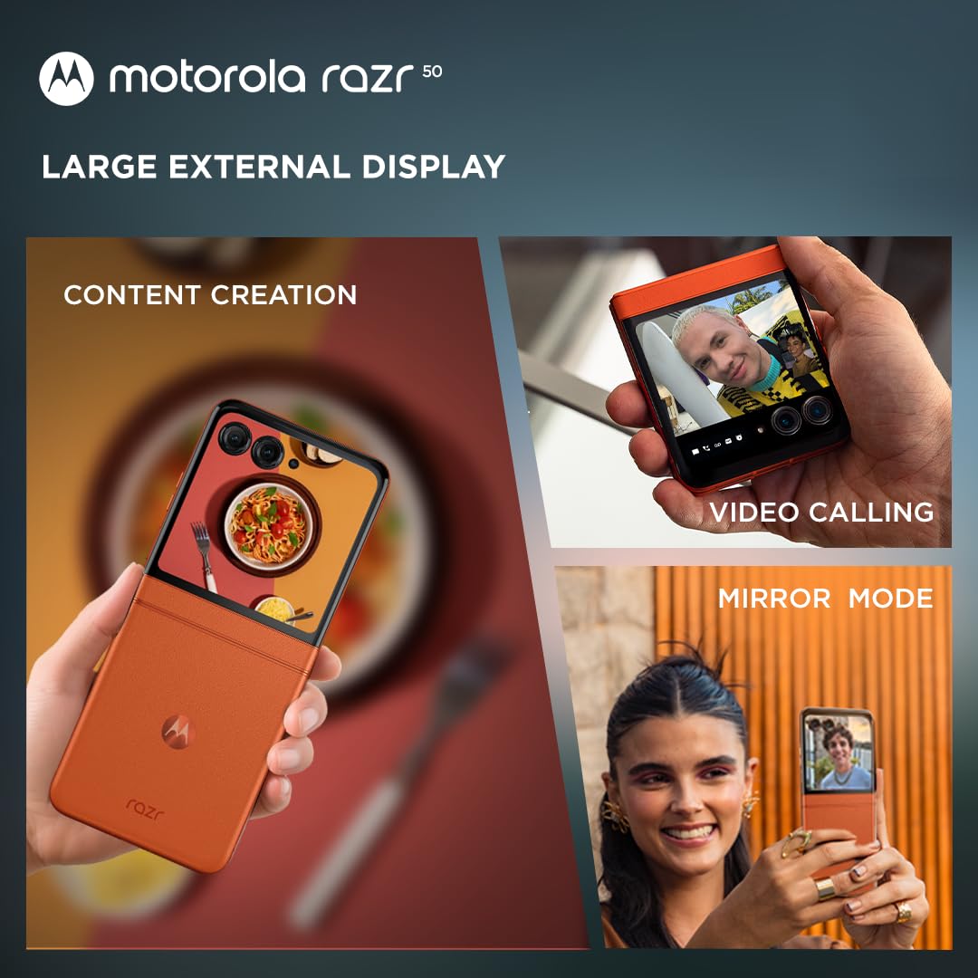 Motorola razr 50 (Spritz Orange, 8GB RAM, 256GB Storage) | 3.6