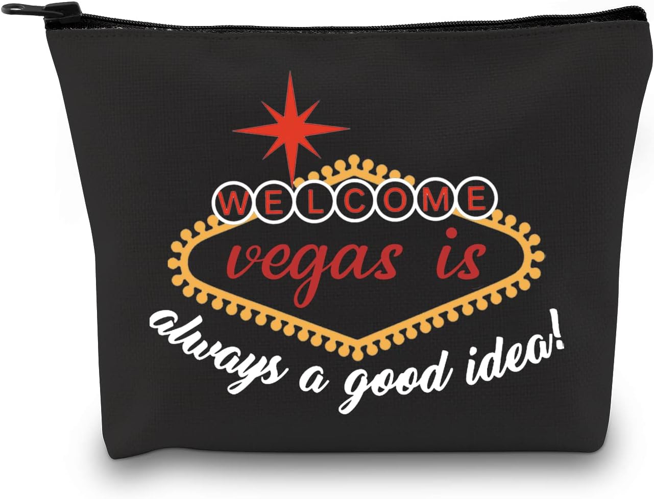 Las Vegas is Always A Good Idea Travel Vacation Makeup Travel Bag for Women (Vegas Black Bag EU)