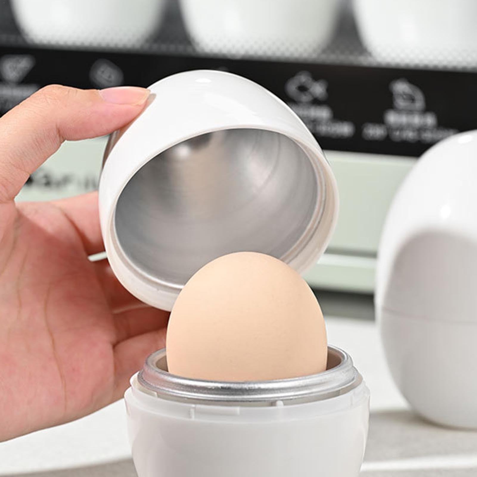 Cuiseur à Œufs 3 Grottes en Acier Inoxydable, Cuiseur à Œufs Souple pour Cuisiner les Œufs