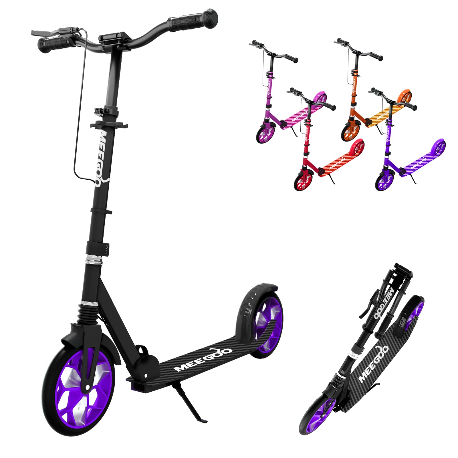 MEE GOO Foldable Kick Scooter for Kids/Teens&Adult with Shock