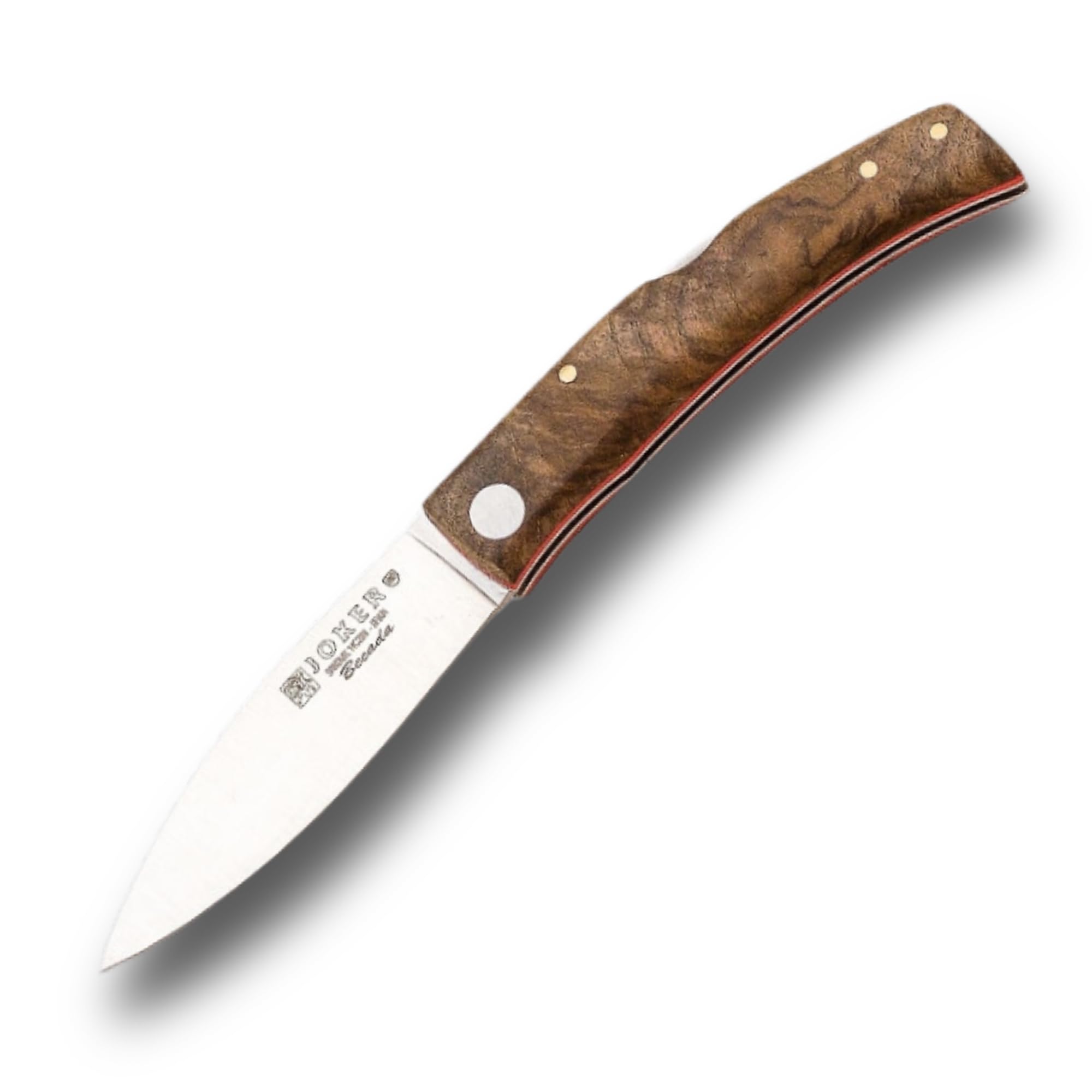 Joker BECADA Knife NN153 with Walnut Wood Handles, 3.15 inches 14c28n Blade, Smooth Edge, Fishing, Hunting, Camping, and Hiking Tool