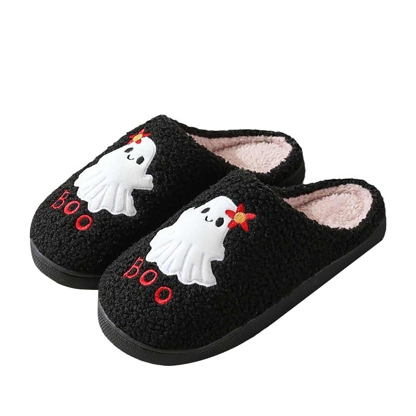 Zapatillas de estar por casa para mujer, de felpa, para Halloween, suaves, suaves, divertidas, con forro, para invierno, cálidas, para hombre y mujer