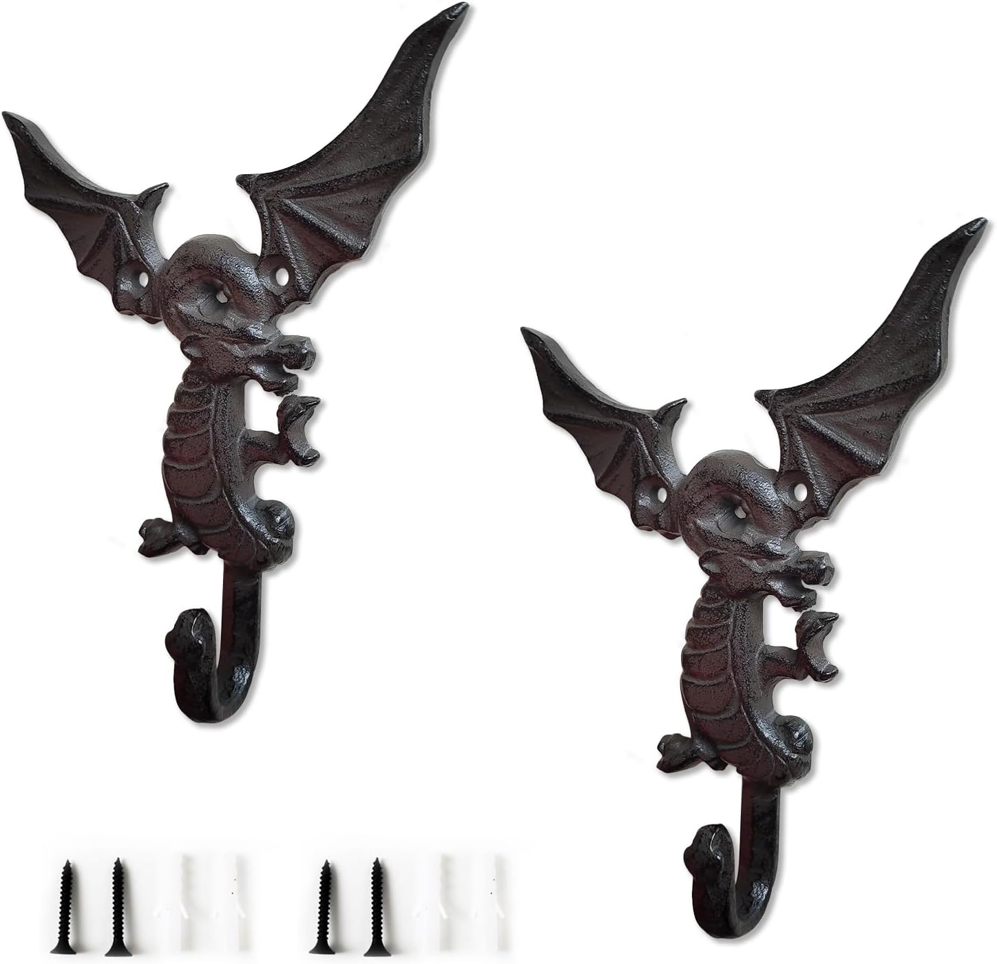 CatchDragon Rustic Cast Iron Coat Hooks Wall Mount