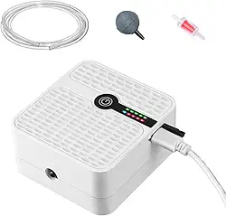 FEDOUR Bomba de ar de aquário alimentada por bateria, bomba de oxigênio portátil recarregável por USB, borbulhador de aerador Whisper para tanques de peixes de até 127 litros, pesca ao ar livre