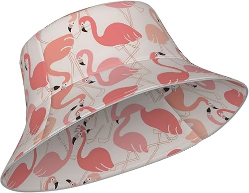 Miniatura 2 de Sombrero de cubo de flamenco rosa, sombrero de sol de playa de viaje animal sombrero de doble cara plegable al aire libre unisex sombrero de cubo,