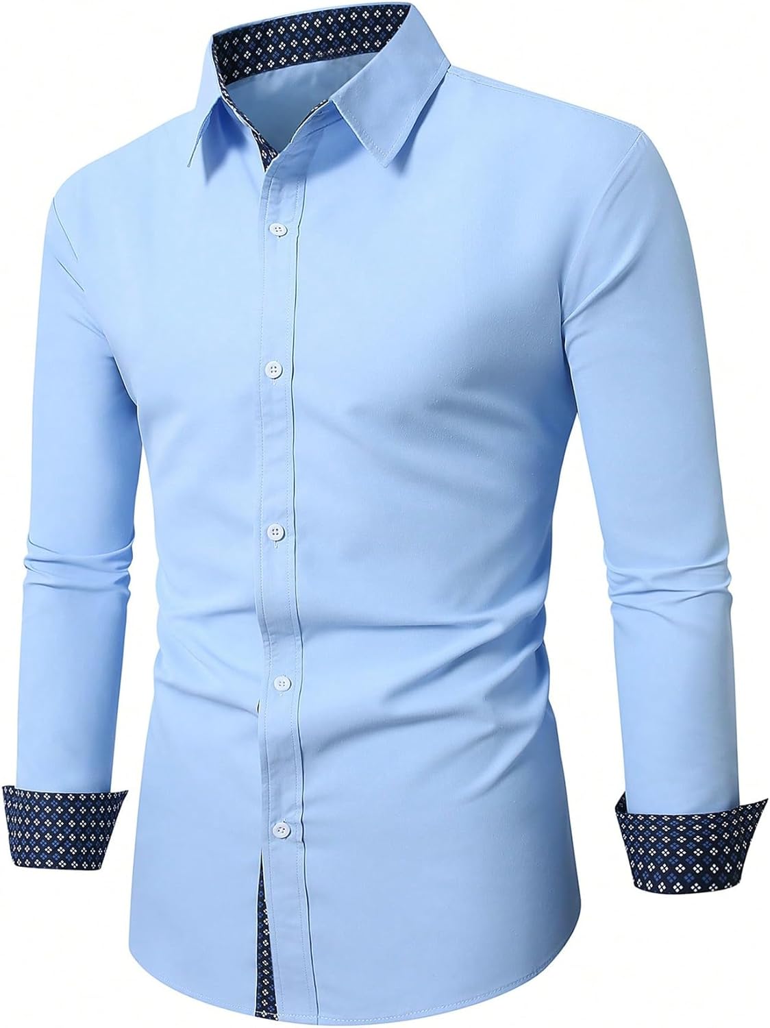 GORGLITTER Men's Button Down Dress Shirts Long Sleeve Collared Business Casual Work Office Formal Shirt - Image 4