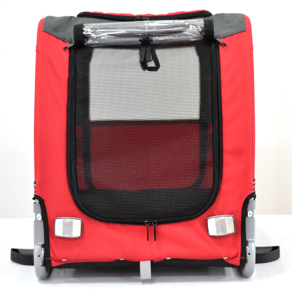PAPILIOSHOP Zeta - Remolque para el transporte en bicicleta de tu perro, cochecito para mascotas en 3 tallas (S-rojo)