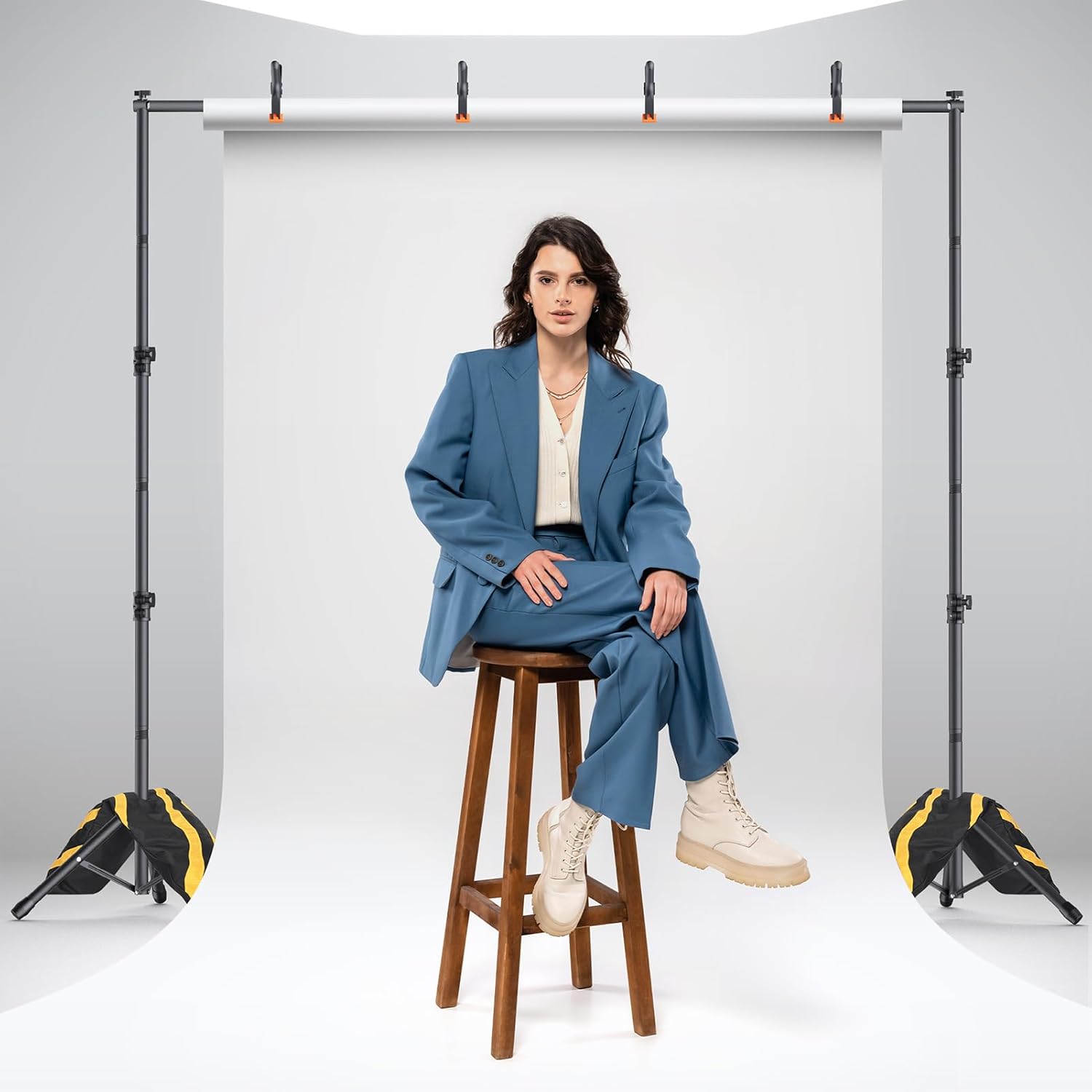 Backdrop Stand Kit - 6 Widths, 10x8.5ft Adjustable Background Stand for Parties & Studio Photography