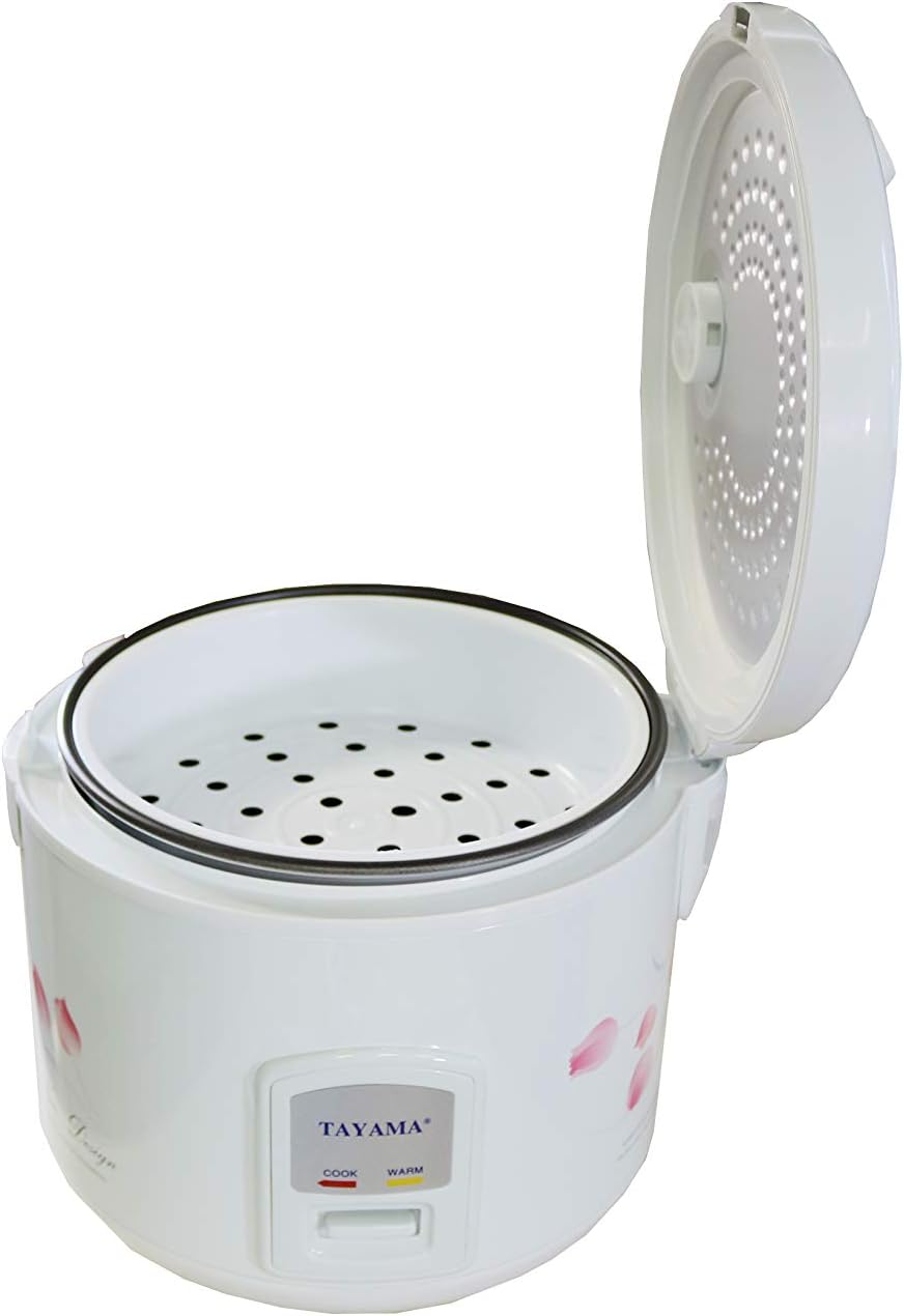TAYAMA TRC-08 Rice Cooker with steam basket in place