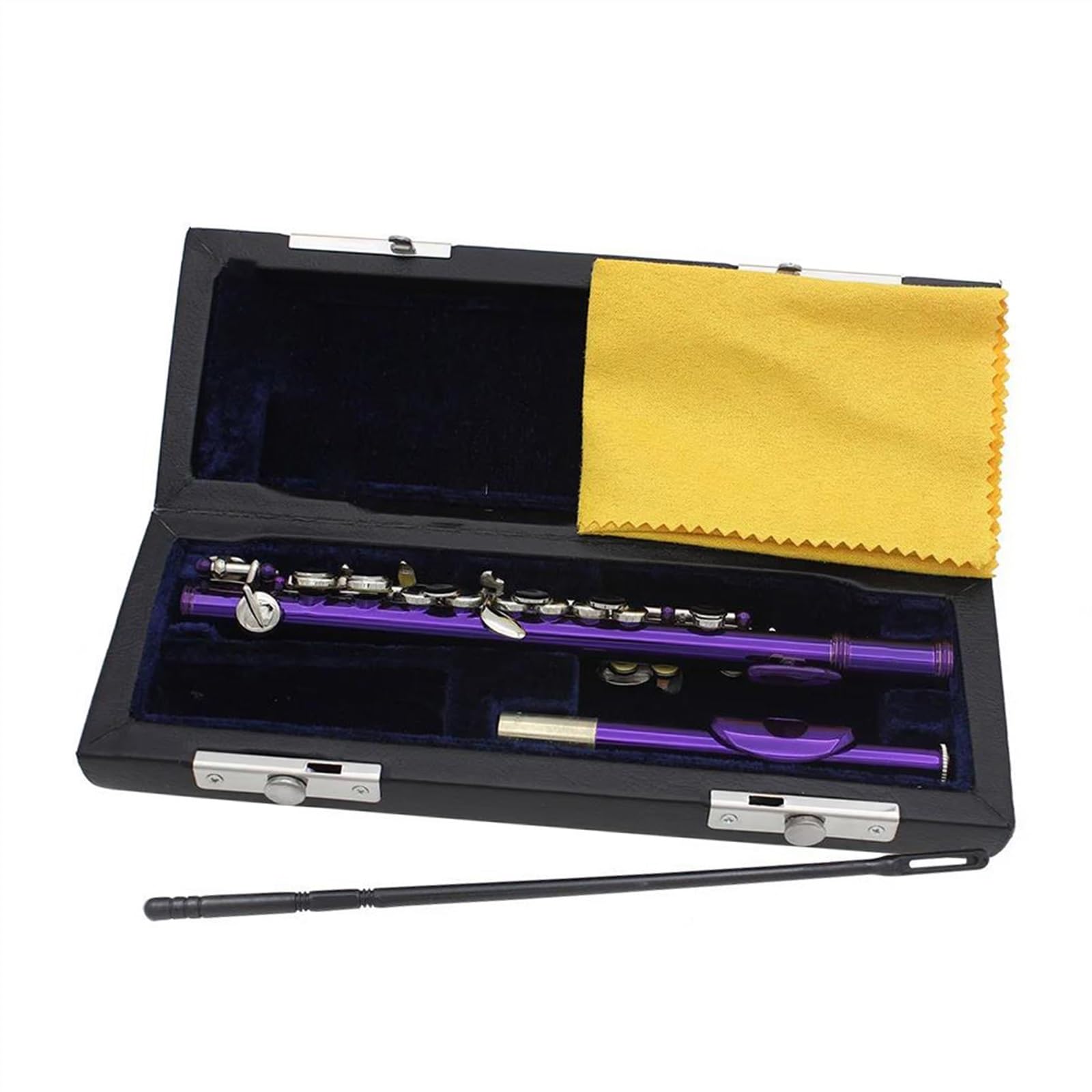 Flauto Viola Piccolo 16 Fori Chiave MI Di Mezza Misura In Cupronichel Con Custodia In Pelle
