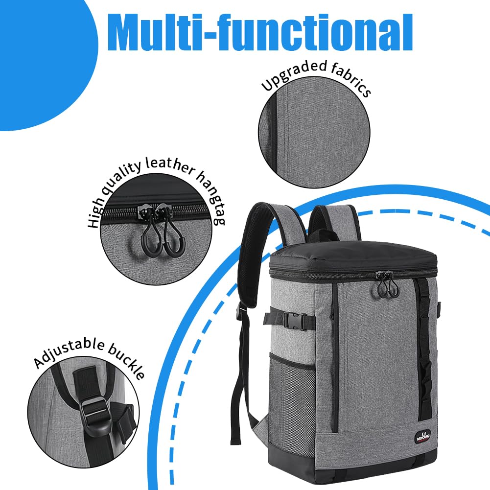 Zaino Termico Frigo 20L, Borsa Termica Porta Pranzo, Borsa Frigo,per Alimenti Mantenere Caldo o Freddo per Pic-nic,per Picnic Escursionismo Campeggio Barbecue Campeggio