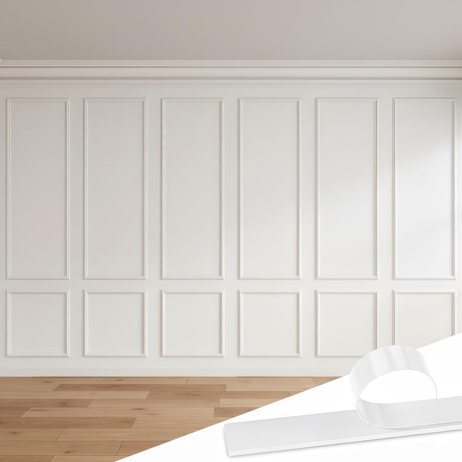 12-Frame Premade Peel and Stick Molding Kit,Wall Trim Molding,Molding Trim Peel and Stick，Living Room Bedroom Accent Wall molding kit,Pre Cut Self Adhesive Installation(54 * 24IN,24 * 24IN)