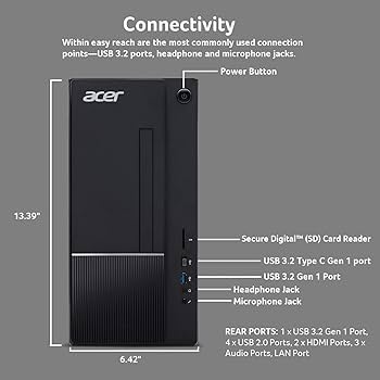 Amazon.com: Acer 宏碁Aspire TC-1770-UR11 桌上型電腦| 第13 代