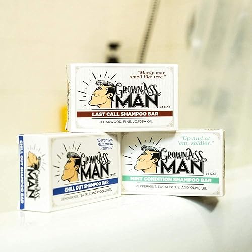 Miniatura 3 de Grown Ass Man Co - Barra de champú sólida 3 en 1 lavado de cabello barba y cuerpo sin plástico y ecológico limpieza natural y orgánica para todo