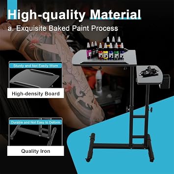 Aptliton Height Adjustable Rolling Laptop Desk Overbed Table with Tilting Split Desktop Mobile Standing Desk Sofa Side Table for Home, Office, Hospital