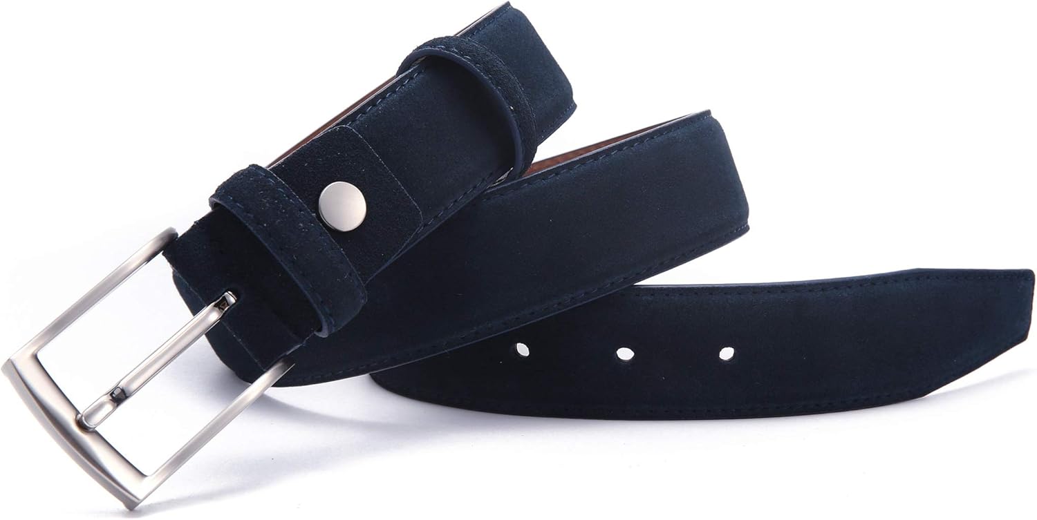 Thick Suede Leather Belt for Men Casual Dress Belts - Image 5